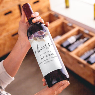 Étiquette Pour Bouteilles De Vin Beauté Branchée Figs Violets & Pampas