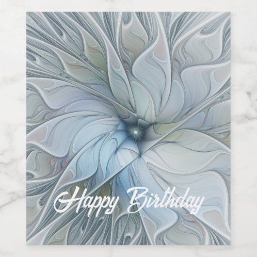 Étiquette Pour Bouteilles De Vin Beauté élégante Moderne Abstraite Fractal Art Flow (Étiquettes simples)