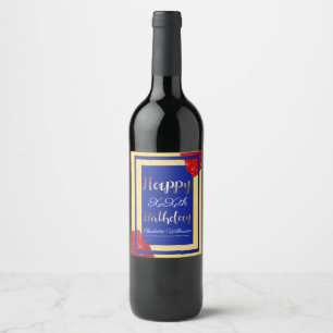 Étiquette Pour Bouteilles De Vin Beauté et bête Thème Joyeux anniversaire