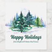 Étiquette Pour Bouteilles De Vin Beautiful Happy Holidays Custom Christmas Party (Étiquettes simples)