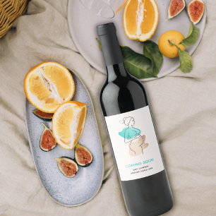 Étiquette Pour Bouteilles De Vin Bébé Bientôt Faire-part de grossesse