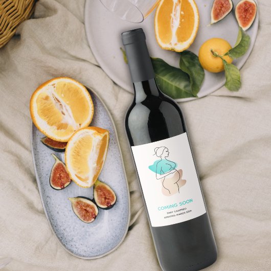 Étiquette Pour Bouteilles De Vin Bébé Bientôt Faire-part de grossesse