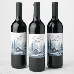 Étiquette Pour Bouteilles De Vin Bébé d'hiver Il fait froid dehors Baby shower