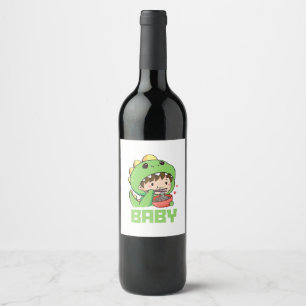 Étiquette Pour Bouteilles De Vin bébé godzilla