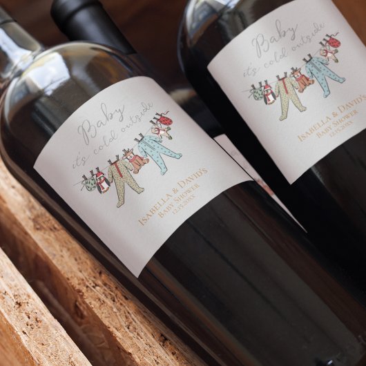 Étiquette Pour Bouteilles De Vin Bébé son Baby shower froid à l'extérieur de l'hive
