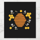 Étiquette Pour Bouteilles De Vin Bee Honeycomb (Étiquettes simples)