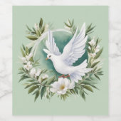 Étiquette Pour Bouteilles De Vin Belle colombe blanche (Étiquettes simples)