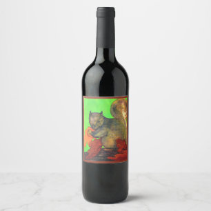 Étiquette Pour Bouteilles De Vin belle copie d'écureuil