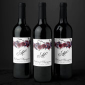 Étiquette Pour Bouteilles De Vin Belle déplaisante | Monogramme gothique de chauves