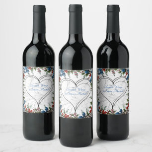 Étiquette Pour Bouteilles De Vin Belle, élégante et fantaisie décoration mariage à