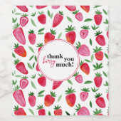 Étiquette Pour Bouteilles De Vin Belle fraises d'aquarelle motif merci (Étiquettes simples)