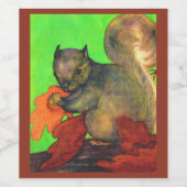 Étiquette Pour Bouteilles De Vin belle impression d'écureuil (Étiquettes simples)