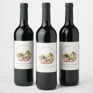 Étiquette Pour Bouteilles De Vin Belle livraison spéciale Pizza Baby shower Party