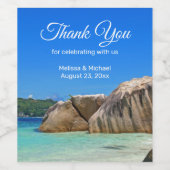 Étiquette Pour Bouteilles De Vin Belle Mer Tropicale avec Côte Rocheuse Couverte (Étiquettes simples)