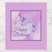 Étiquette Pour Bouteilles De Vin Belle Papillons pourpres Anniversaire (Étiquettes simples)