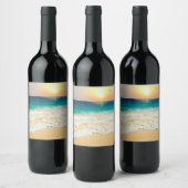 Étiquette Pour Bouteilles De Vin Belle plage d'été coucher de soleil (Bouteilles)
