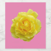 Étiquette Pour Bouteilles De Vin Belle rose jaune (Étiquettes simples)