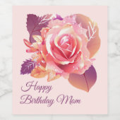 Étiquette Pour Bouteilles De Vin Belle rose rose simple (Étiquettes simples)