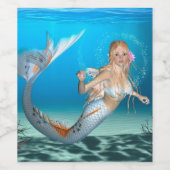 Étiquette Pour Bouteilles De Vin Belle sirène (Étiquettes simples)