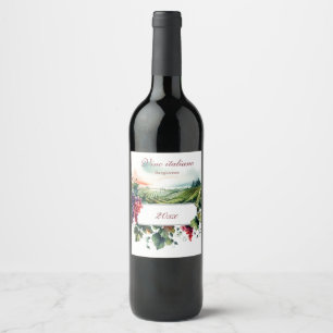 Étiquette Pour Bouteilles De Vin Belle Vigne de Raisin de Vignoble Italien
