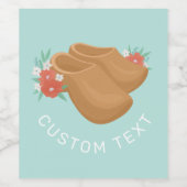 Étiquette Pour Bouteilles De Vin Belles chaussures et fleurs en bois (Étiquettes simples)