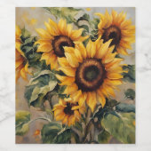 Étiquette Pour Bouteilles De Vin Belles Tournesols Jaunes (Étiquettes simples)