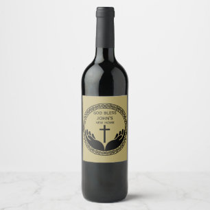 Étiquette Pour Bouteilles De Vin Bénédiction de maison chrétienne
