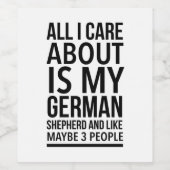 Étiquette Pour Bouteilles De Vin Berger allemand drôle (Étiquettes simples)