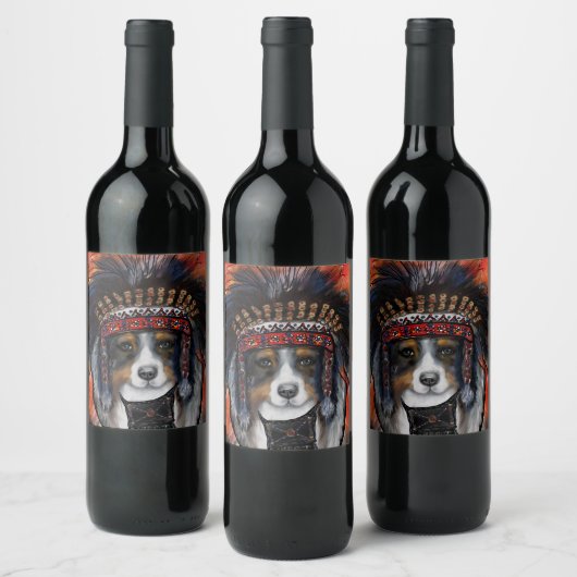 ÉTIQUETTE POUR BOUTEILLES DE VIN BERGER AUSTRALIEN (Bouteilles)