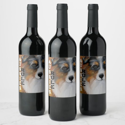 ÉTIQUETTE POUR BOUTEILLES DE VIN BERGER AUSTRALIEN (Bouteilles)