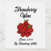 Étiquette Pour Bouteilles De Vin Berries photographiques à la fraise (Étiquettes simples)