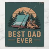 Étiquette Pour Bouteilles De Vin Best Dad Ever Camping Design  (Étiquettes simples)