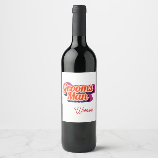 Étiquette Pour Bouteilles De Vin Best Man | Script Style Custom Wedding (Devant)