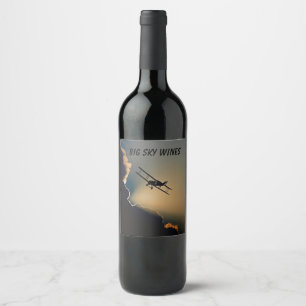 Étiquette Pour Bouteilles De Vin Bi Plane Sky