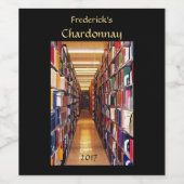 Étiquette Pour Bouteilles De Vin Bibliothèque Livres Vin Étiquette (Étiquettes simples)