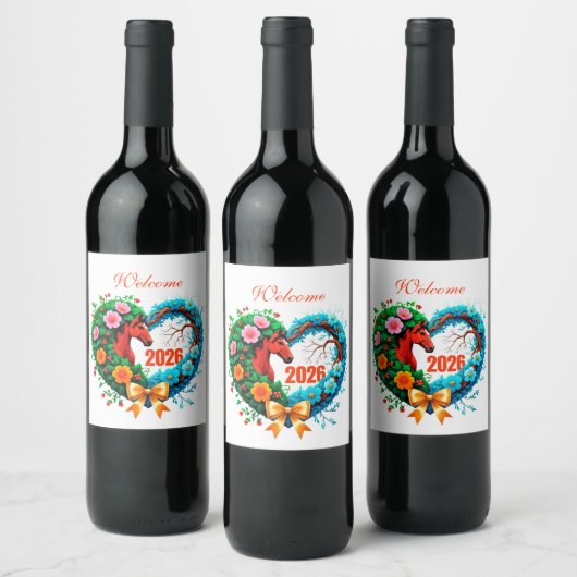 Étiquette Pour Bouteilles De Vin Bienvenue 2026 (Bouteilles)