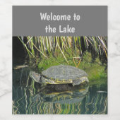 Étiquette Pour Bouteilles De Vin Bienvenue à Lake Turtle Water Reflection Nature (Étiquettes simples)