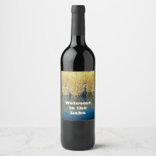 Étiquette Pour Bouteilles De Vin Bienvenue à Lake Water Reflection House Invité