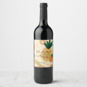 Étiquette Pour Bouteilles De Vin Bienvenue  | Ananas moderne | Location vacances (Devant)