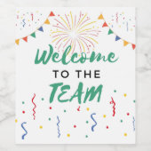 Étiquette Pour Bouteilles De Vin Bienvenue dans l'équipe Nouveau travail d'employé  (Étiquettes simples)