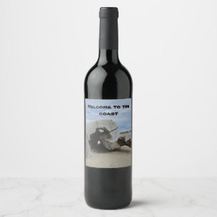 Étiquette Pour Bouteilles De Vin Bienvenue sur la côte Bois d'eau - Pacifique Photo