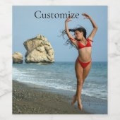 Étiquette Pour Bouteilles De Vin Bikini Model Dancing Thunder_Cove (Étiquettes simples)