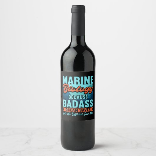 Étiquette Pour Bouteilles De Vin Biologiste marin (Devant)