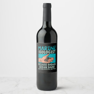 Étiquette Pour Bouteilles De Vin Biologiste marin
