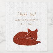 Étiquette Pour Bouteilles De Vin Birchwoods Snowy Fox Merci (Étiquettes simples)