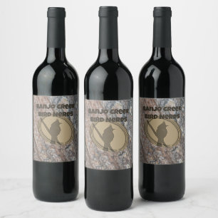 Étiquette Pour Bouteilles De Vin Bird Nerd Bird Club Group Silhouette Birder