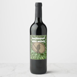 Étiquette Pour Bouteilles De Vin Bird Nerd Club Group Silhouette Brown Green Birder
