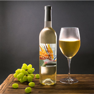 Étiquette Pour Bouteilles De Vin Bird of Paradise Plante Fête des mariées personnal