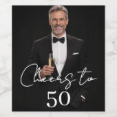 Étiquette Pour Bouteilles De Vin Birthday party photo cheers (Étiquettes simples)