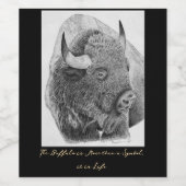 Étiquette Pour Bouteilles De Vin Bison d'Amérique (Étiquettes simples)